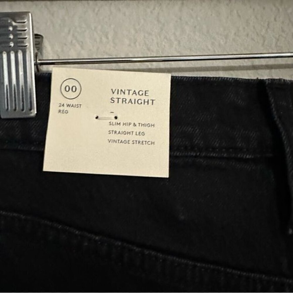 Women's High-Rise Vintage Straight Jeans Universal Thread Black 24 - Picture 9 of 14